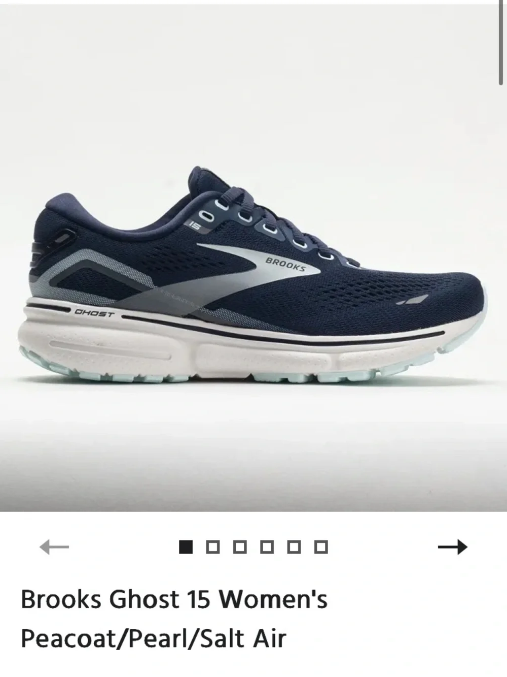 Brooks Women's Ghost 15 Running Shoes - Peacoat, Pearl & Salt Air